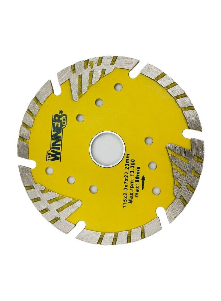 وينر عجلة طحن كأسية ماسية مقاس 115 مم من Winner Tools، شفرة قطع عالية الأداء لتطبيقات الحجر والطوب والخرسانة WATCW04-115 - Image 2