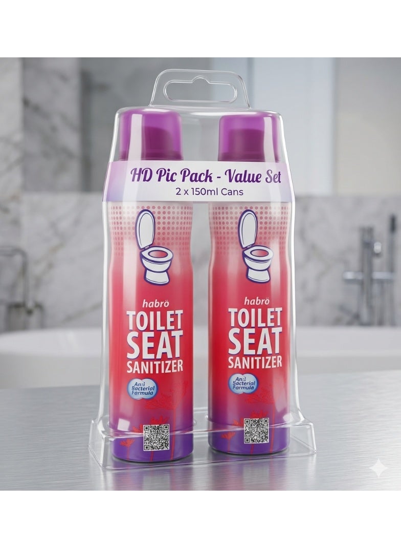 Habro Toilet Seat Sanitizer Spray - 150 ml ( pack of 2 ) - Image 1