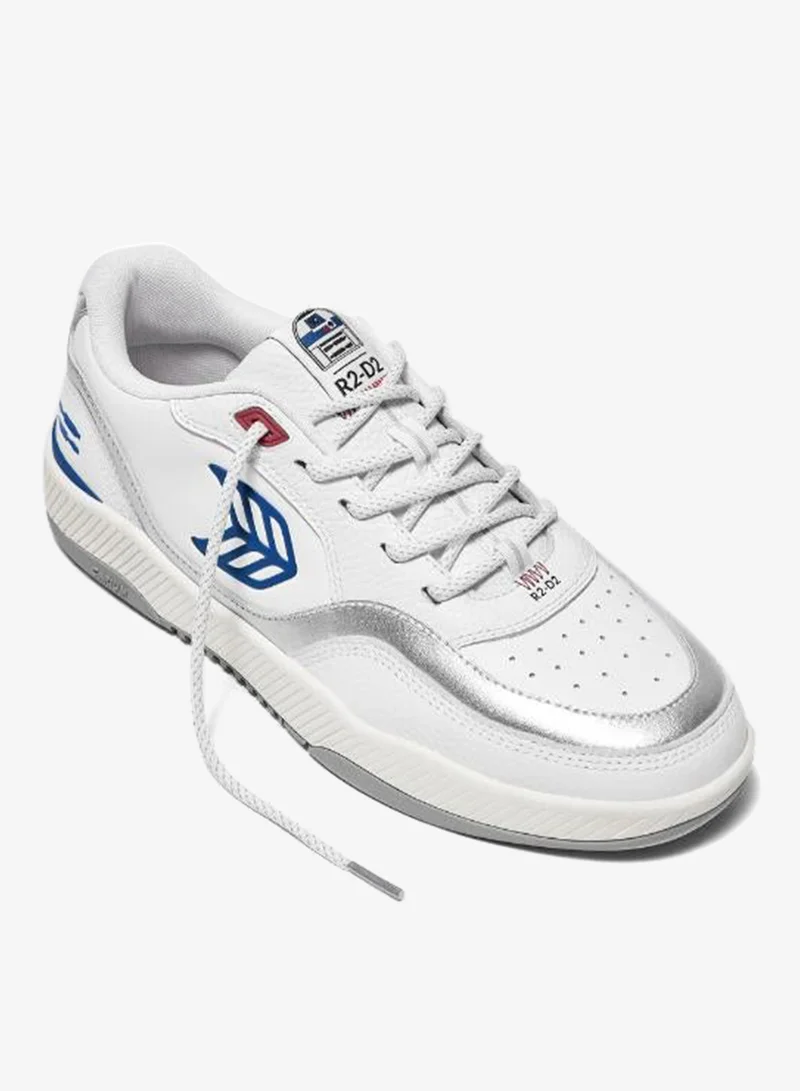 كاريوما حذاء رياضي ستار وورز  جلد أبيض بشعار - أزرق