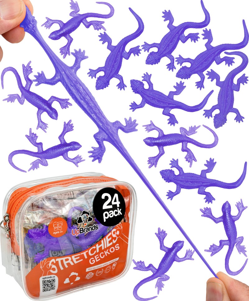 UpBrands 24 Pack PURPLE Super Stretchy Lizard Toys Versatile Birthday Party Favors Rubber Lizards for Kids Reptile Newt Toy StressRelief for Purple Celebrations - Image 3