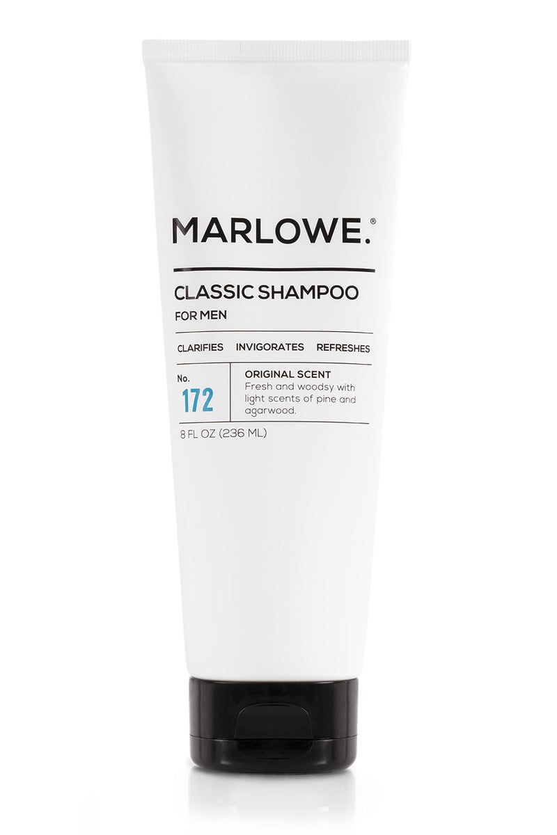 MARLOWE No172 Classic Mens Shampoo Clarifies Invigorates and Refreshes Hair with Moisturizing Argan Oil  Coconut Oil All Hair Types Paraben  Phthalate Free 8 Fl Oz