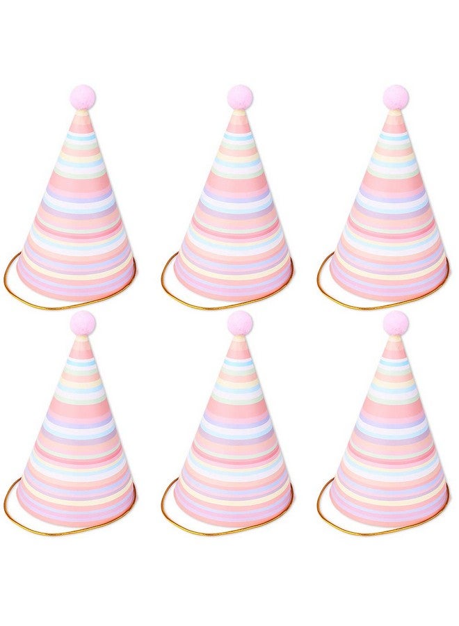 Vesil Pink Happy Birthday Party Hats For Girls Women Party Decorations, 6Ct - Image 2
