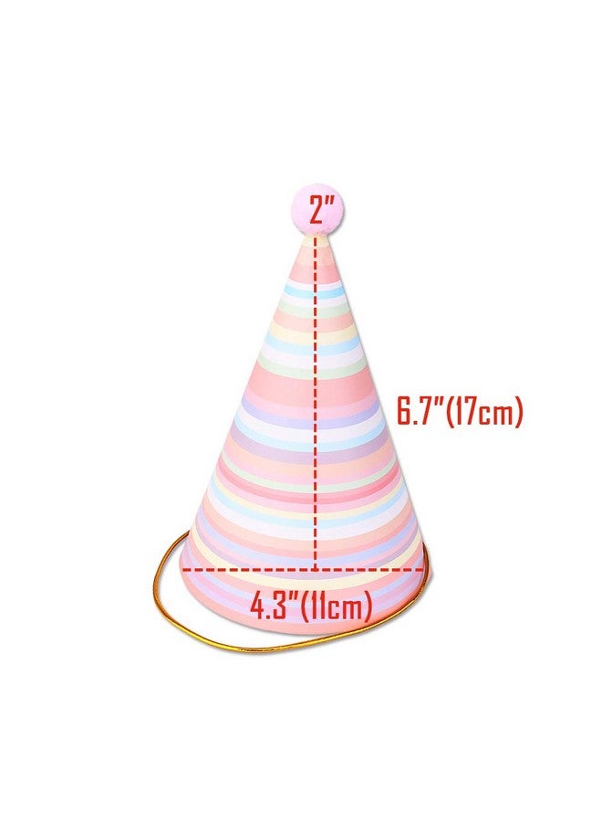 Vesil Pink Happy Birthday Party Hats For Girls Women Party Decorations, 6Ct - Image 4