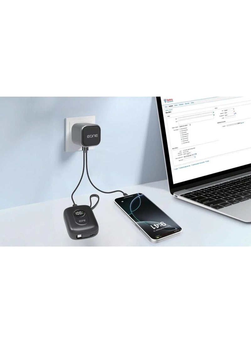 EONE 45W GaN Fast Charger UK Plug, Dual USB-C PD Wall Charger, Foldable Compact Travel Adapter for iPhone 15/14/13, Samsung Galaxy, iPad Pro, Tablets & USB-C Devices - Image 3