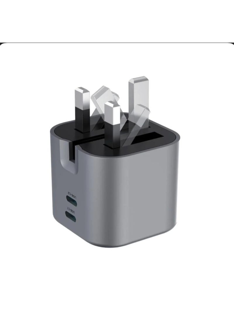 EONE 45W GaN Fast Charger UK Plug, Dual USB-C PD Wall Charger, Foldable Compact Travel Adapter for iPhone 15/14/13, Samsung Galaxy, iPad Pro, Tablets & USB-C Devices - Image 4