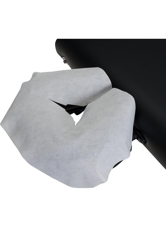DUNISO 100 Pcs Disposable Face Cradle Covers，Disposable Beauty Salon SPA Headrest Pillow Cover，Massage Face Covers，Medical-Grade, Ultra Soft，for Massage Tables & Massage Chairs,16*12in - Image 5