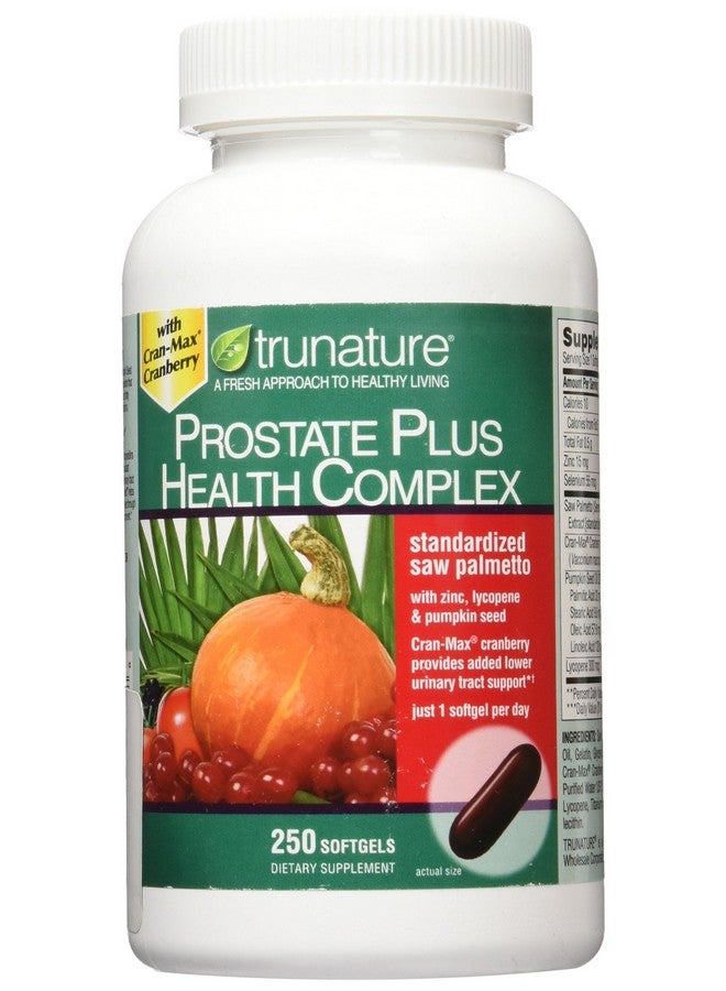 Trunature Saw Palmetto Prostate Health Complex with Zinc, Lycopene and Pumpkin Seed, 250 Softgels - Image 1