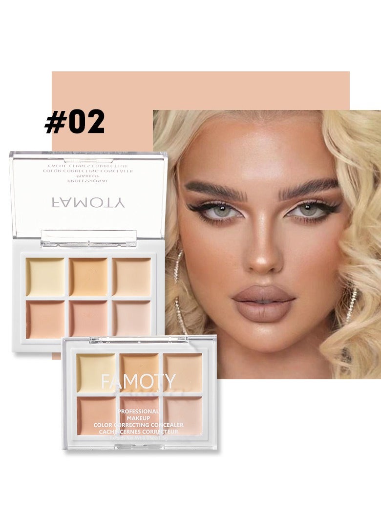 Mei Lifestyle - 6 Color Correcting Concealer Palette - Covers Acne Marks Dark Circles, Colour Correcting Makeup Palette - Image 1