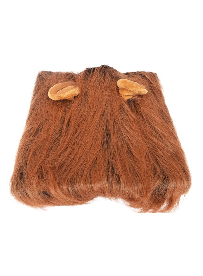 NIBEMINENT Adjustable Lion Mane Cosplay Pet Costume Dark Brown 37cm