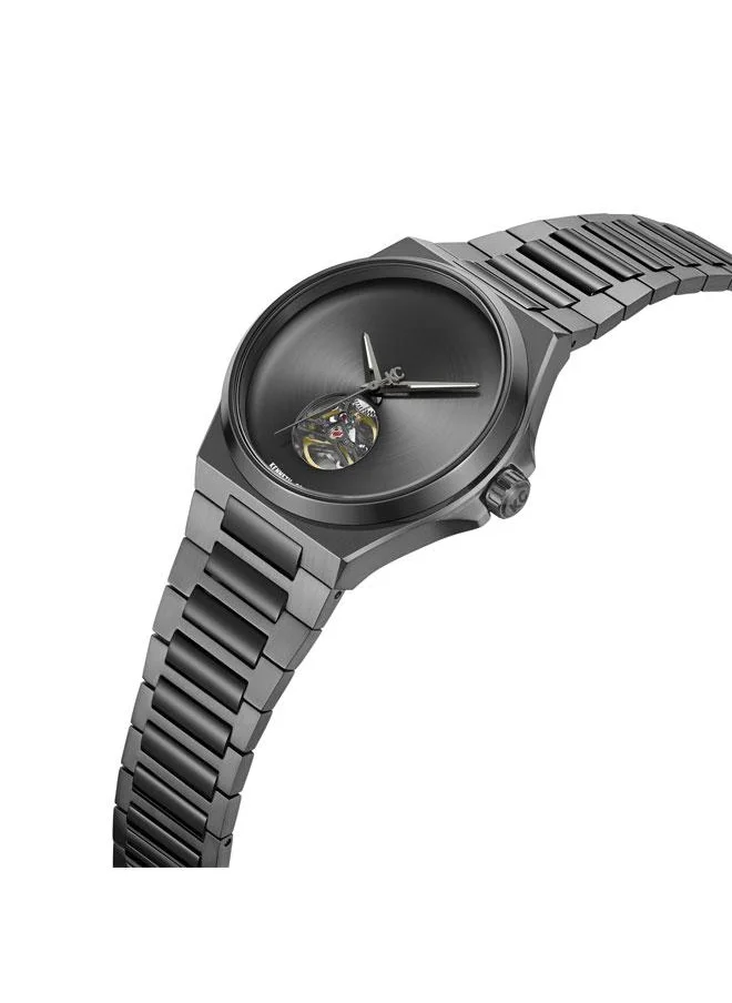 Kenneth Cole New York Verrazzano Men's 43.5mm Automatic Watch with Black Dial & Stainless Steel Bracelet