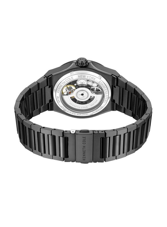 Kenneth Cole New York Verrazzano Men's 43.5mm Automatic Watch with Black Dial & Stainless Steel Bracelet  - Image 3