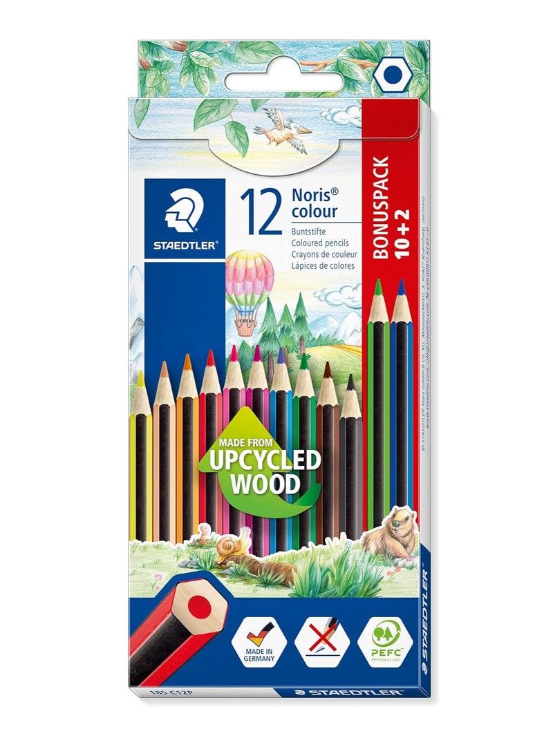 شتدلر STAEDTLER Noris Colors Hexagonal Kids Colouring Pencils , pack of 12 - No:220NC12 - Image 1