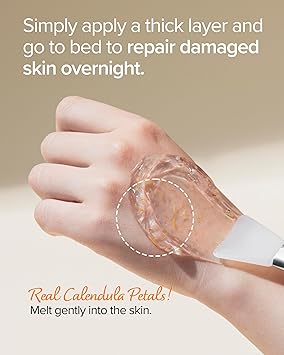 MARY & MAY MaryMay Vegan Calendula Peptide Ageless Sleeping Mask Overnight Hydration Face Gel Mask Korean Facial Mask Soothing Acne and AntiAging with Ceramide Hyaluronic Acid Cica 110g - Image 5