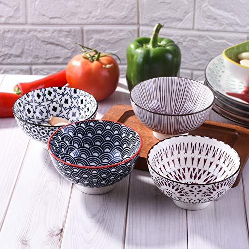 BOSILI Japanese Rice Bowl Set of 4 Ceramic Sushi Bowls Suitable for Dessert Snacks Cereal Soup Sauce - Image 4