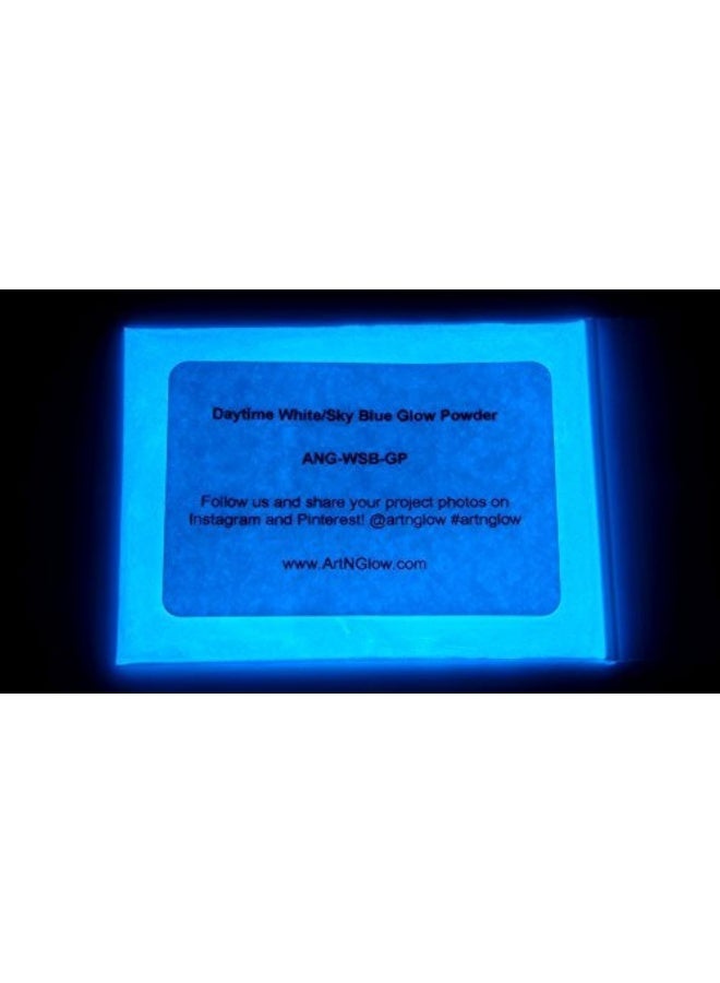 Art 'N Glow Sky Blue Glow In The Dark Powder 1 Ounce 30 Grams - 10 Colors Available - Image 1