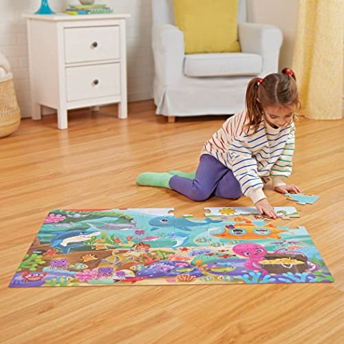 B. Toys ألعاب بي تحت البحر - لغز الأرض للأطفال - ألغاز جigsaw 48 قطعة - لغز للأطفال مع حيوانات المحيط - لعبة تعليمية 24 × 36 بوصة لمغامرة الحياة البحرية الملونة لعمر 3 سنوات - Image 5