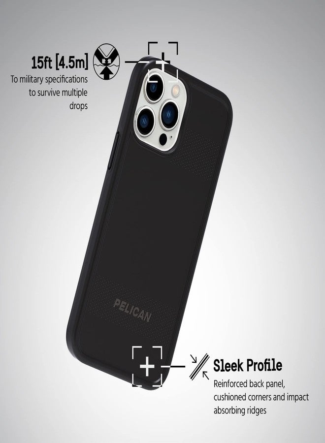 بيلكان سلسلة Pelican Protector - غطاء حماية لهاتف iPhone 13 [حماية من السقوط من ارتفاع 15 قدمًا وفقًا للمعايير العسكرية] [متوافق مع الشحن اللاسلكي] غطاء حماية للهاتف مقاوم للخدش - غطاء متين لهاتف iPhone 13 - أسود - Image 5