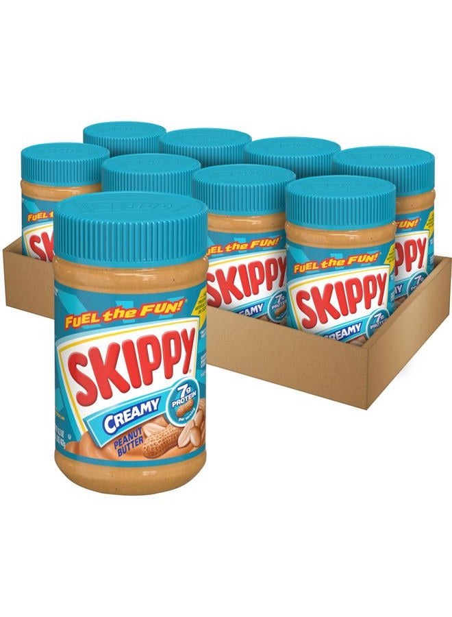 SKIPPY Creamy Peanut Butter, 8-Pack 16.3 oz Jars, Bulk Peanut Butter - Image 1