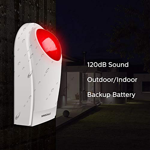 SINGCALL Strobe Siren Panic Alarm Button Siren Alarm with Light for Home Caring Loud Outdoor SOS Alert System 2 Red Flashing Siren and 4 Emergency Button for Store Hotel Jewelry Shop Security - Image 3