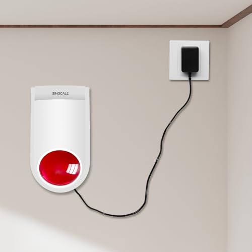 SINGCALL Strobe Siren Panic Alarm Button Siren Alarm with Light for Home Caring Loud Outdoor SOS Alert System 2 Red Flashing Siren and 4 Emergency Button for Store Hotel Jewelry Shop Security - Image 2