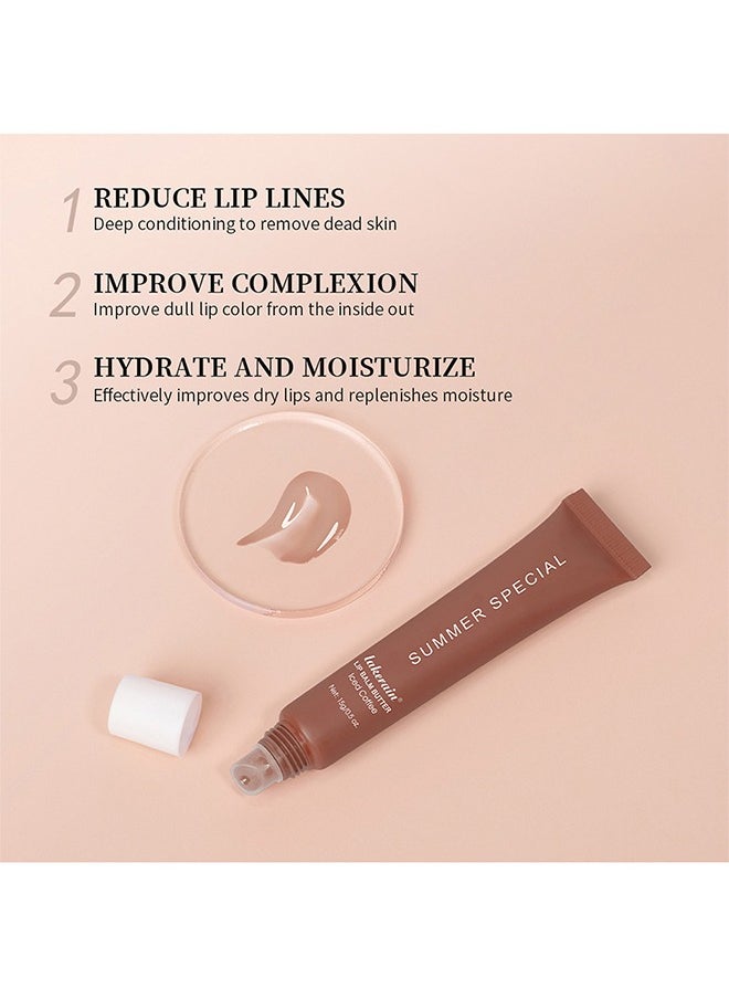 lakerain Summer Special Lip Balm Butter, Reduce Lip Lines, Soothing Moisturizing Tinted Lip Mask, Repair Dry Cracks Lip Oil - Iced Coffee 03(15G/0.5 OZ)  - Image 2