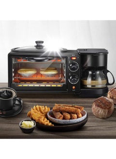 Generic Microwave Oven In Enamel Interior Oven Electric Frying Pan Coffee Maker   roast bake grill toast a wide range of ingredients for a convenient and conventional alternative to cooking Multifunction 3 In 1 Toaster Oven With Convection Useful  - Image 4