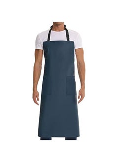Waterproof Rubber Vinyl Apron for Unisex Adult with Pockets, Heavy Duty Vinyl Apron