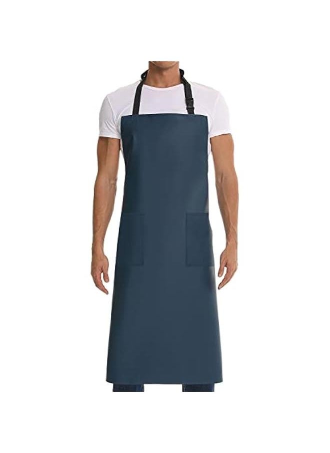 Generic - Waterproof Rubber Vinyl Apron for Unisex Adult with Pockets, Heavy Duty Vinyl Apron - Image 1