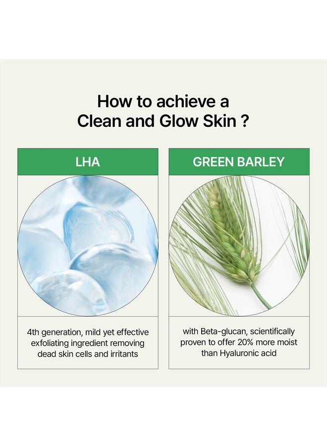 VEGANIFECT Clean and Glow Green Barley Gel Cleanser, Vegan Certified, Hydrating, Improving Skin Texture, Plant Based Oil, 6.93 Fl Oz (New) - Image 3