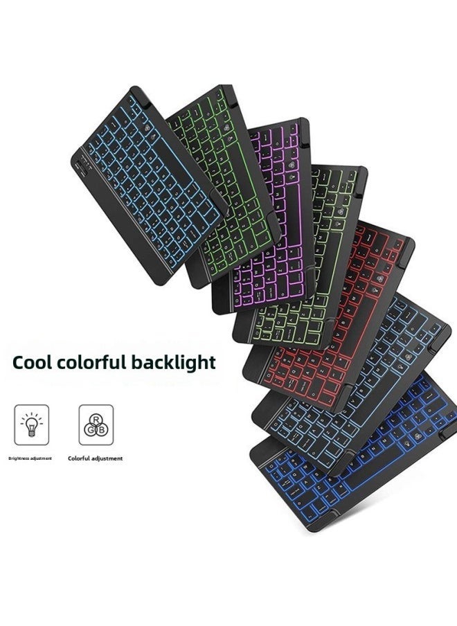 Bluetooth Keyboard Mouse Suit Rechargeable Silent E-Sports Mobile Phone Tablet For Huawei Ipad Apple-Color:10 Inch Luminous Bluetooth Keyboard-Product Type:dark Green - Image 1
