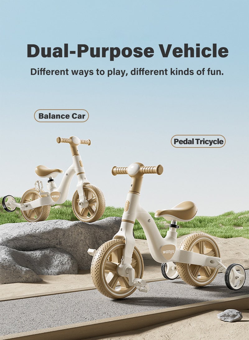 2 In 1 Toddler Tricycle with Removable Pedal Adjustable Kids Training Balance Bike for 2-5 Years Old Anti-slip Rollover Prevention for Baby Toddler Scooter / Bikes Dual Use  - Image 4