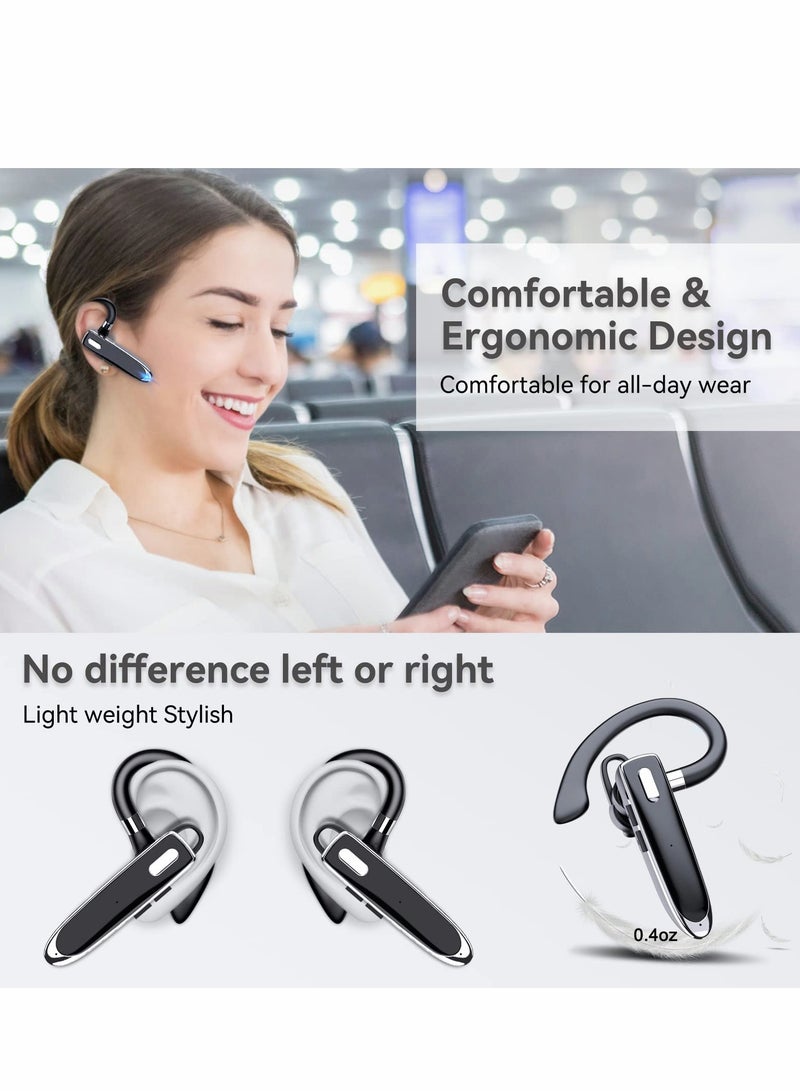 Excefore Bluetooth Earpiece for Cellphone, V5.1 Headset Wireless Headphone with Noise Canceling Microphone Office Driving, Hands-Free Earphones Compatible Android/iOS - Image 2