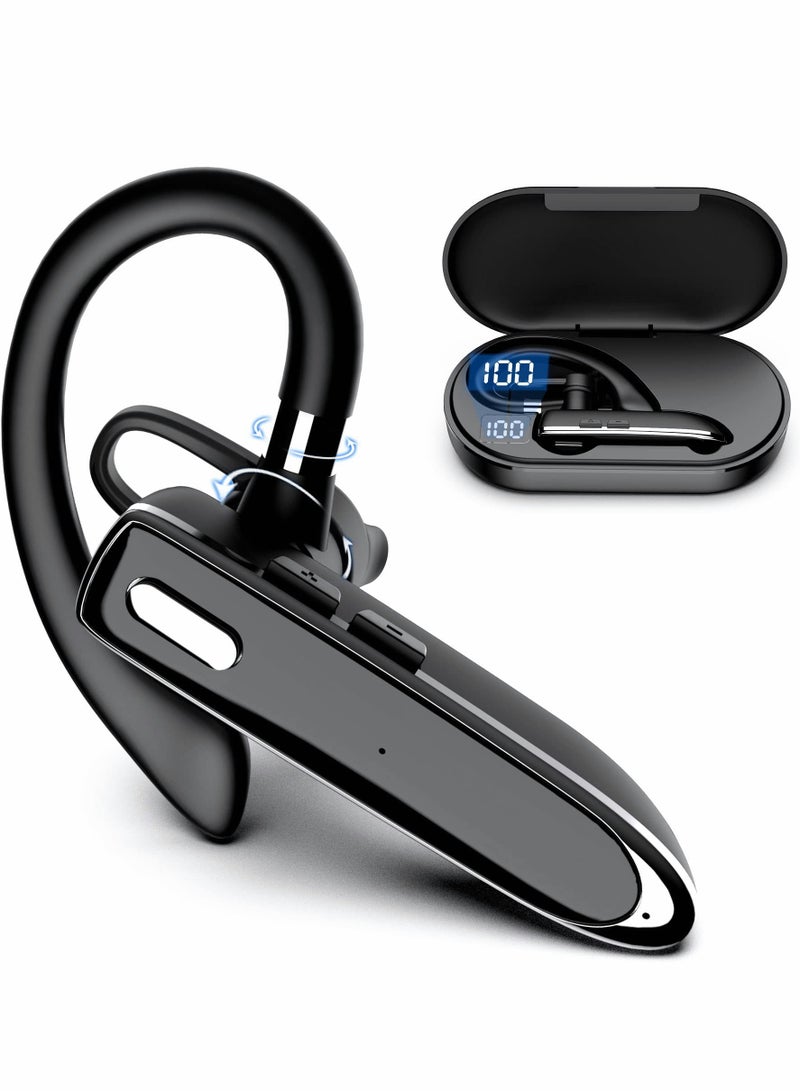 Excefore Bluetooth Earpiece for Cellphone, V5.1 Headset Wireless Headphone with Noise Canceling Microphone Office Driving, Hands-Free Earphones Compatible Android/iOS - Image 1