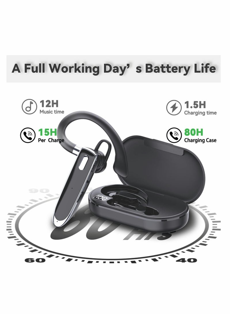 Excefore Bluetooth Earpiece for Cellphone, V5.1 Headset Wireless Headphone with Noise Canceling Microphone Office Driving, Hands-Free Earphones Compatible Android/iOS - Image 5