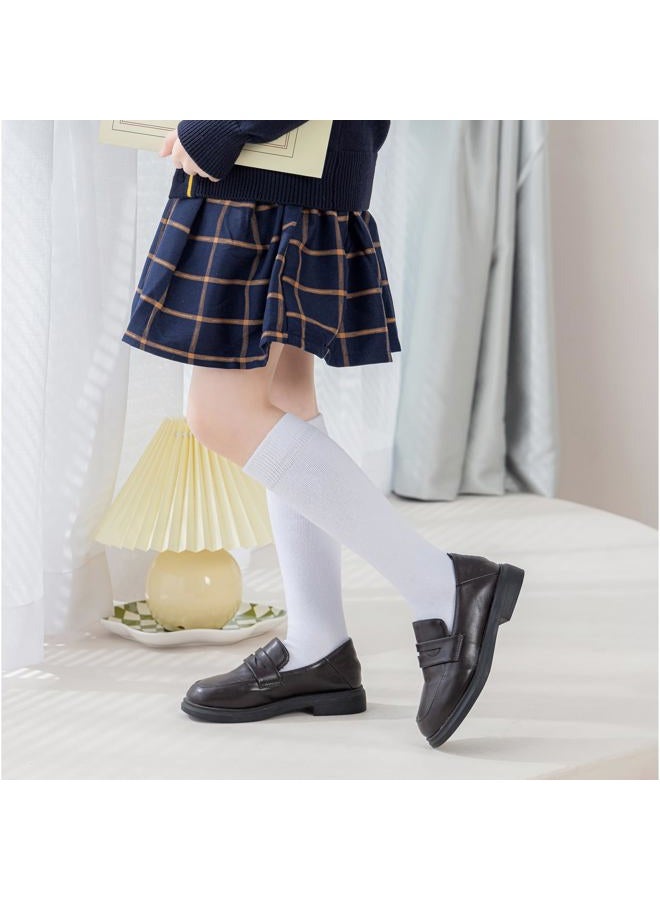 EPEIUS Girls Knee High Socks Seamless Cotton School Uniform Socks Kids Boy Over the Calf Sock 3/5 Pack, Plain White 3 Pack, 3-5 years - Image 2
