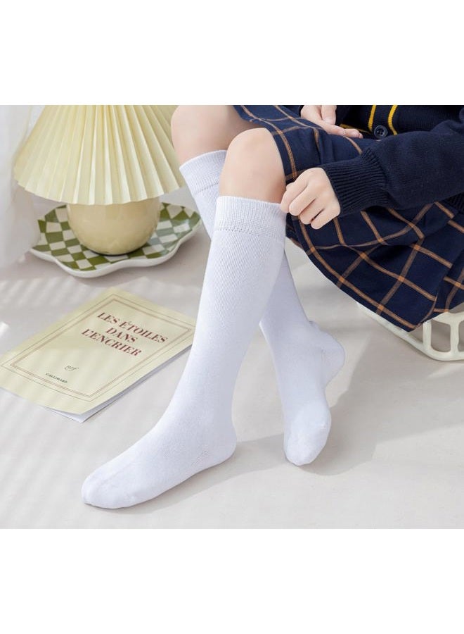 EPEIUS Girls Knee High Socks Seamless Cotton School Uniform Socks Kids Boy Over the Calf Sock 3/5 Pack, Plain White 3 Pack, 3-5 years - Image 5