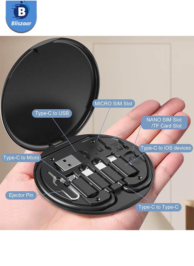 Bliszaar - 5 in 1 Multi-functional USB charging adapter kit, USB C conversion set USB A and Type C, data transfer, card storage, tray eject pin, phone holder. - Image 1