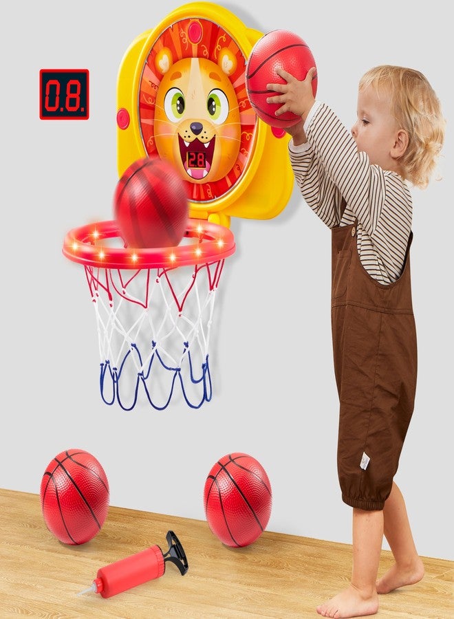 SYNCFUN Mini Basketball Hoop LED Scoring Indoor Hoop with 2 Balls, Indoor Adjustable Height Basketball Hoop, Space-Saving, Christmas Birthday Gifts Toy for Boy Girl Over 18 Months - Image 1