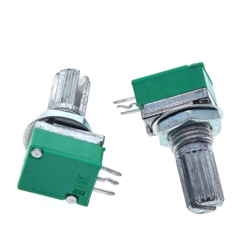 B1K B2K B5K B10K B20K B50K B100K B500K RK097N Audio AmplifierS Sealed Potentiometer 15mm Shaft 3pins 10Pcs(2K Ohm) - Image 1