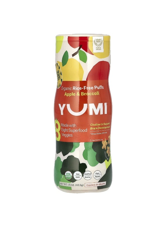 Yumi يومي، كرات خالية من الأرز العضوي، 8+ أشهر، تفاح وبروكلي، 1.5 أونصة (42.5 جرام) - Image 1
