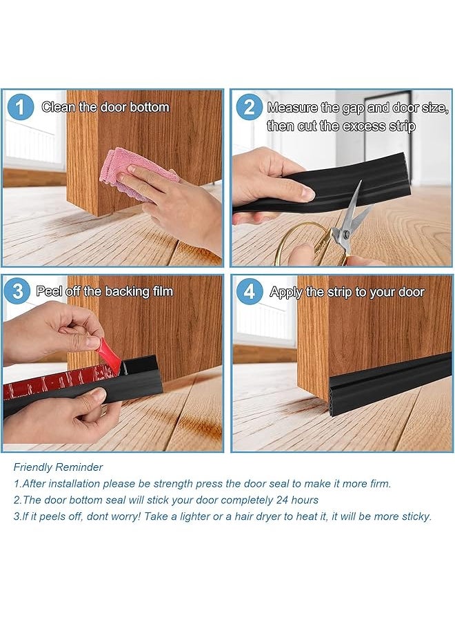 erorex - Door Draft Stopper Under Door Seal Door Bottom Draft Blocker Dust And Noise Insulation Weather Stripping Draft Guard Insulator 100Cm *45Mm - Image 1