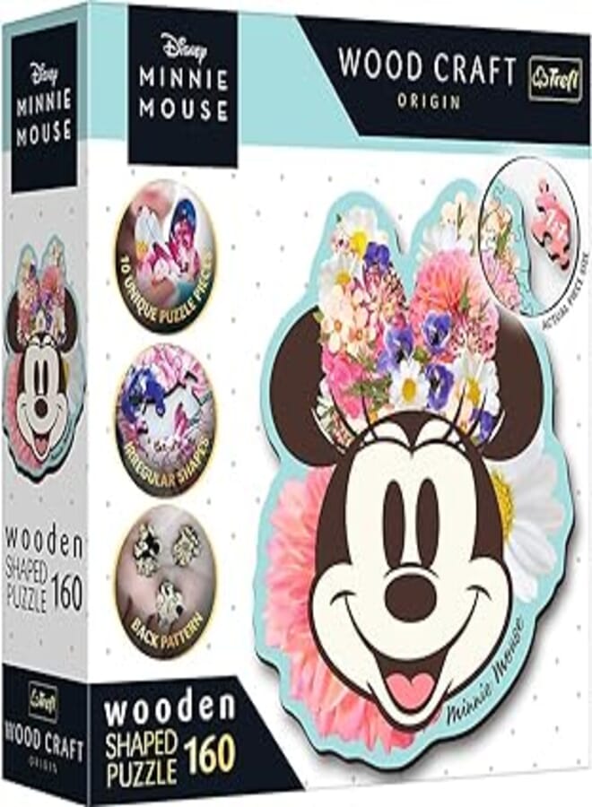 Trefl Puzzles - "160 Wooden Shaped Puzzles" - Stylish Minnie Mouse / / Disney Mickey Mouse and Friends FSC Mix 70% 20193