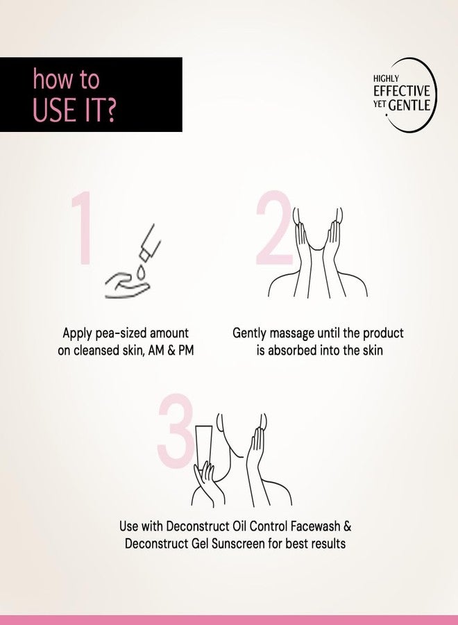 ديكونستركت مرطب دي كونستركت للتحكم في حب الشباب مع الإكتوين والسيراميدات للبشرة الدهنية والمعرضة لحب الشباب | خفيف الوزن وغير لزج | مهدئ ومُرمم لحاجز البشرة | لا يسد المسام | للرجال والنساء | 50 غرام - Image 5