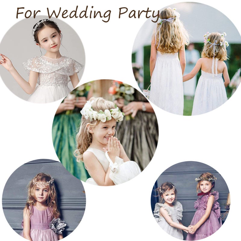 KAYZON Wedding Hair Accessories, Flower Girl Headpiece, Princess Headband with Pearls for Girls, Brides and Women (Silver) - Image 4
