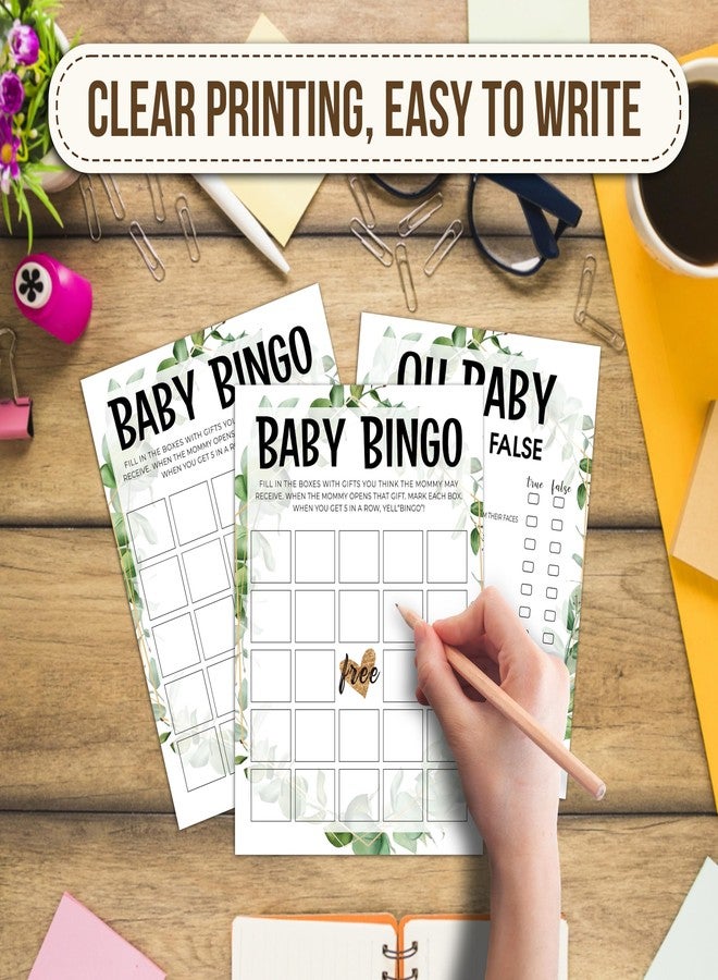 Huastatewolf Baby Shower Games Set, Baby Predictions, Oh Baby, Baby Trivia Game, 4 Baby Games for 25 Guests, Girl Boy Eucalyptus Baby Shower Decorations, 001 - Image 5