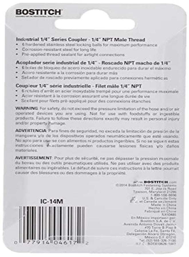 BOSTITCH IC-14M Industrial 1/4-Inch Series Coupler with 1/4-Inch NPT Male Thread - Image 3