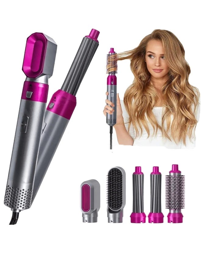 5-in-1 Hair Styler - Hair dryer and thermal brush for smoothing, curling and thickening hair - 1000W power for fast and safe drying - Multi-head styling comb for dry and wet hair - Professional hair styler prevents frizz and gives you soft natural waves - All-in-one and easy-to-use styling tool. - Image 1