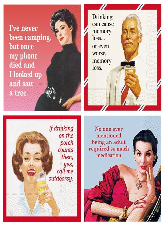 Design Design Set of 80 Disposable 3-Ply Paper Sarcastic Snarky Funny Cocktail Napkins for Adults Bundle Set (4 Packs of 20-Count Each) - Image 1