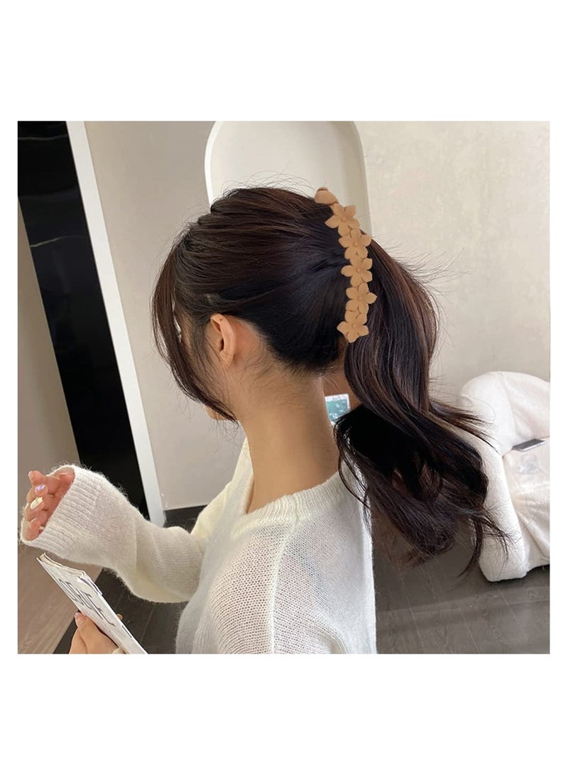 Excefore 6 Pack Banana Clips Hair Banana Clip Flower Hair Clips for Women Thick Hair Non Slip Banana Clips Hair Ponytail Clip Fine Hair Accessories for Women - Image 5