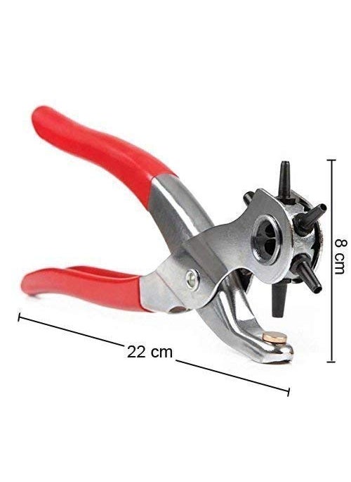 SAJAG Sajag Heavy Duty Leather Hole PunchRevolving Leather Belt Hole Punch Plier with Multi Tool Manual Belts Puncher Maker MachinePunch Pliers Belt Holes Tool Set Professional Puncher Hole Punch22 x 2 x 15 cm  - Image 2